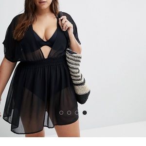 ASOS Curve Mini Chiffon Beach Caftan